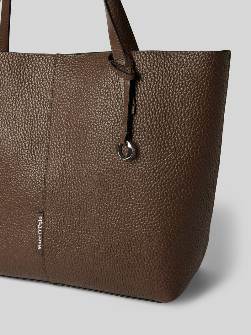 Marc O'Polo Shopper van leer met label in reliëf