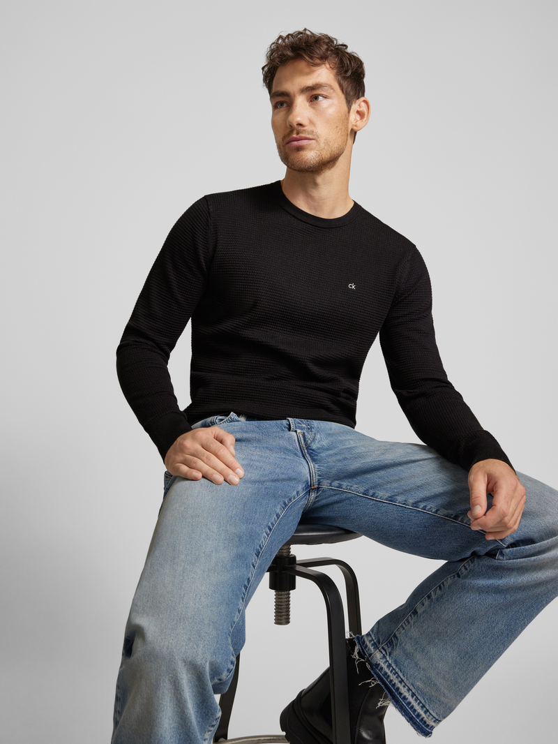 CK Calvin Klein Gebreide pullover met labelstitching
