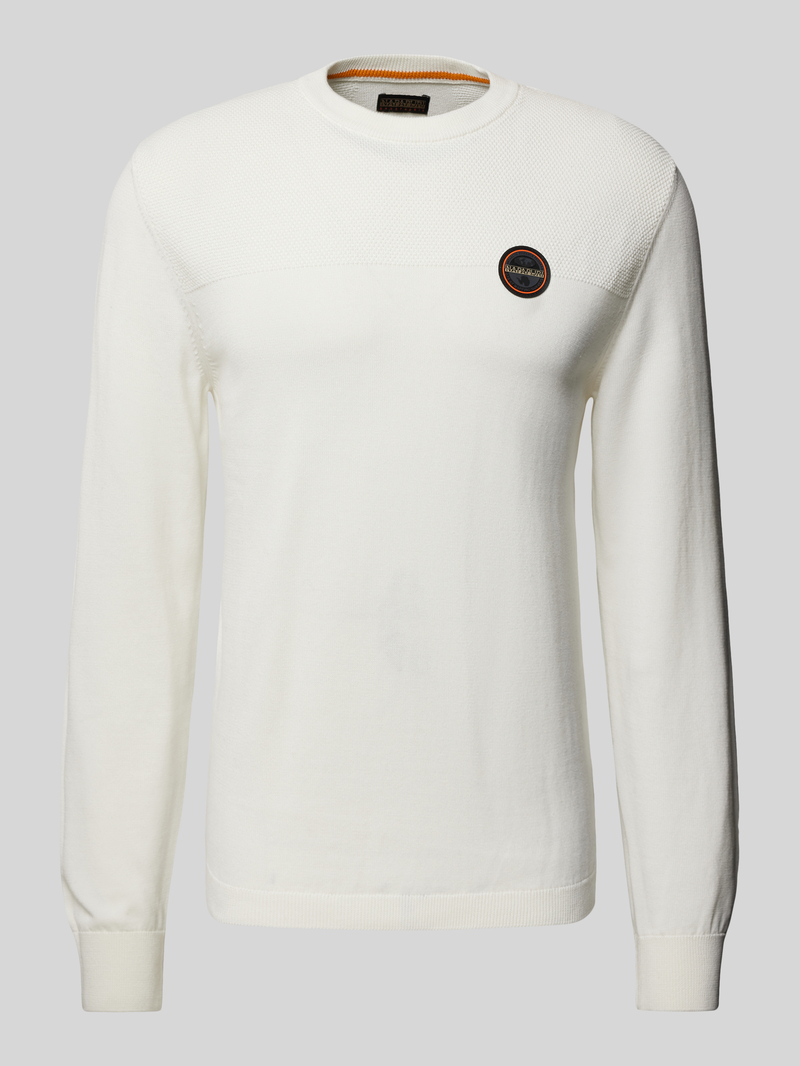 Napapijri Gebreide pullover met labelstitching model 'DERRI'