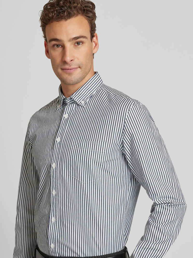 seidensticker Casual slim fit zakelijk overhemd met button-downkraag