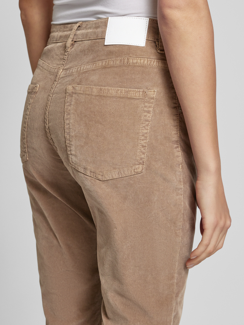 Opus Slim fit corduroy broek met knoopsluiting model 'Evita'