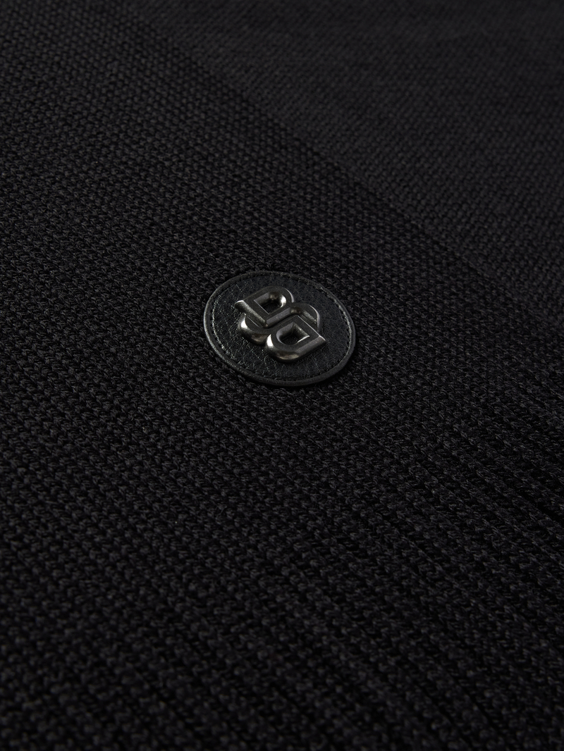 Boss Wollen sjaal met labelpatch model 'Albas Badge'