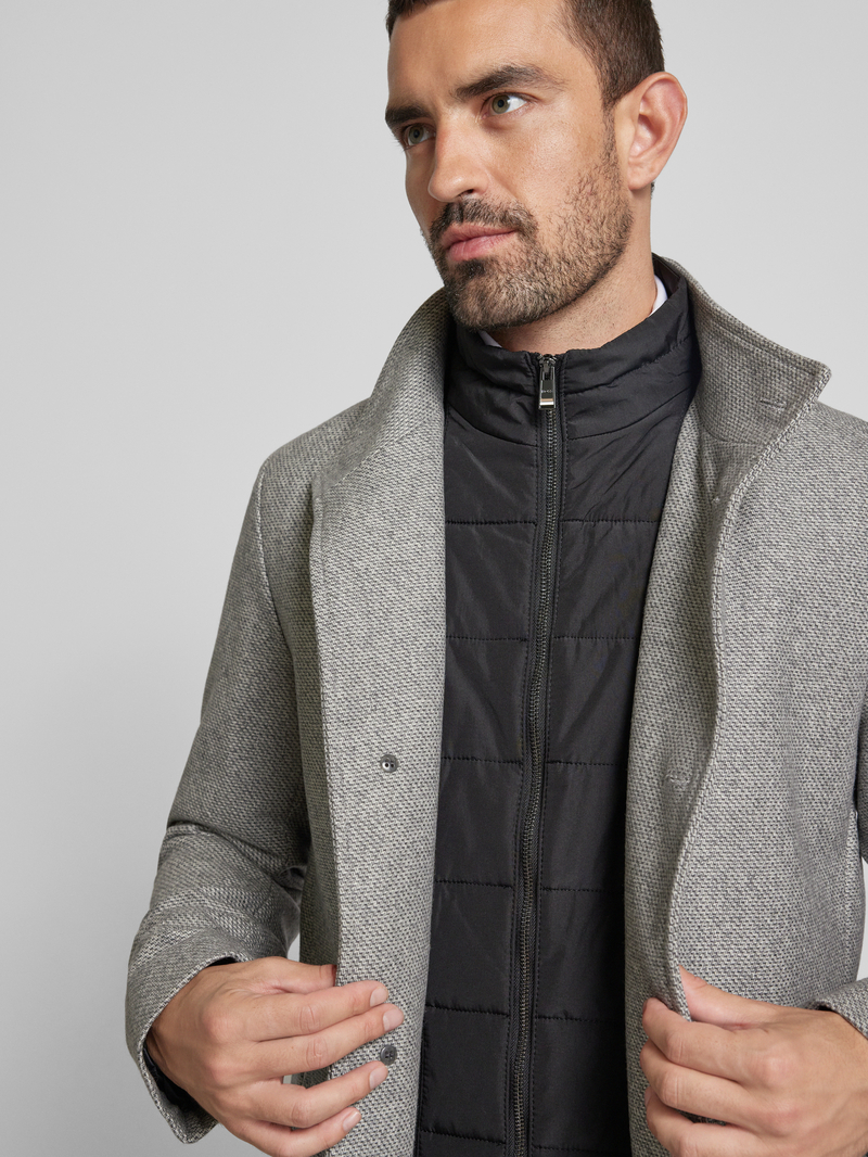 Boss Lange wollen jas met opstaande kraag model 'Hyde'