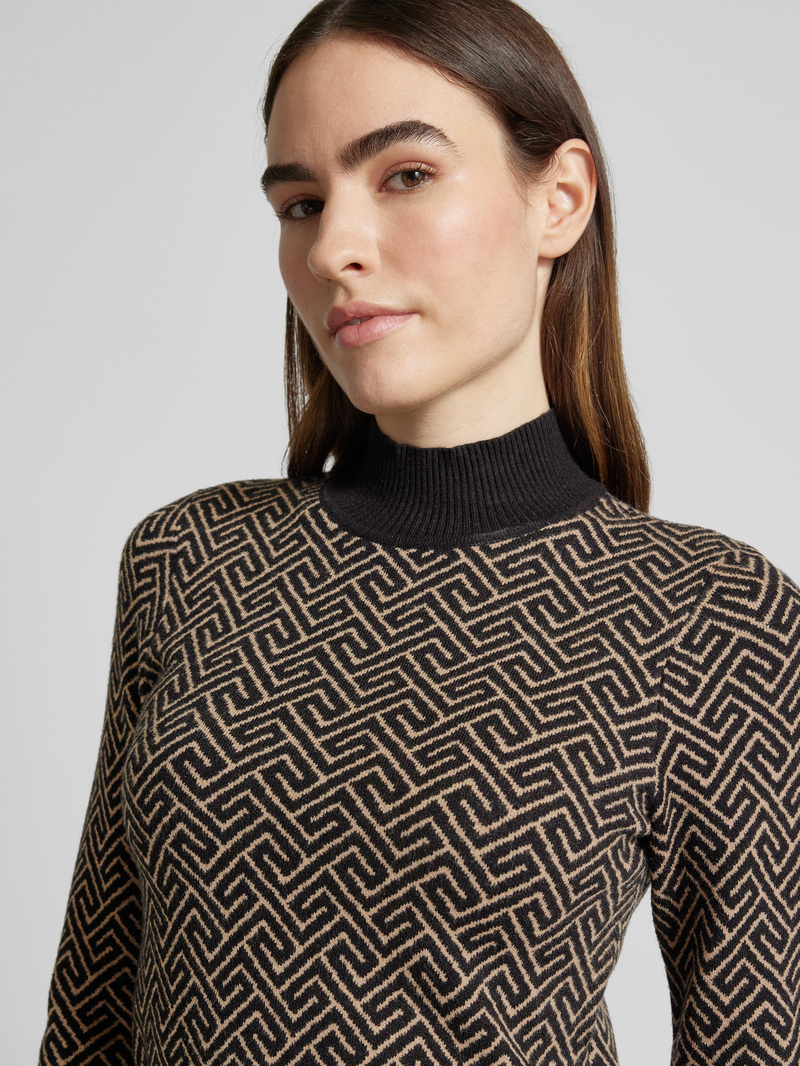 Vero Moda Regular fit gebreide pullover van viscosemix met geometrisch motief model 'ARIA'