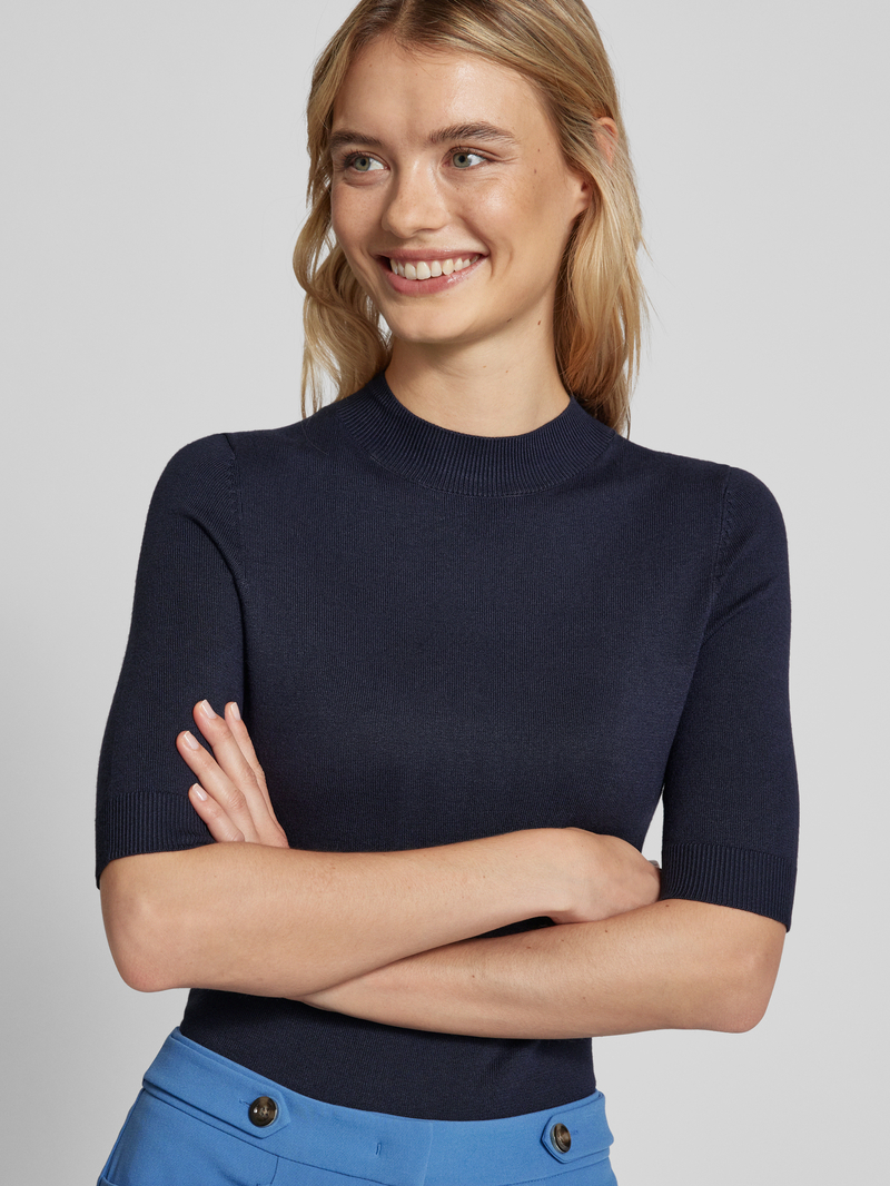 comma Gebreide pullover met 1 2-mouwen en opstaande kraag