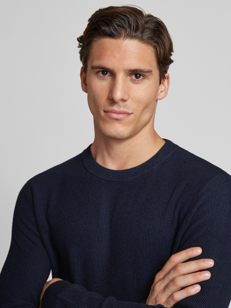 Tom Tailor Regular fit gebreide pullover met geribde ronde hals