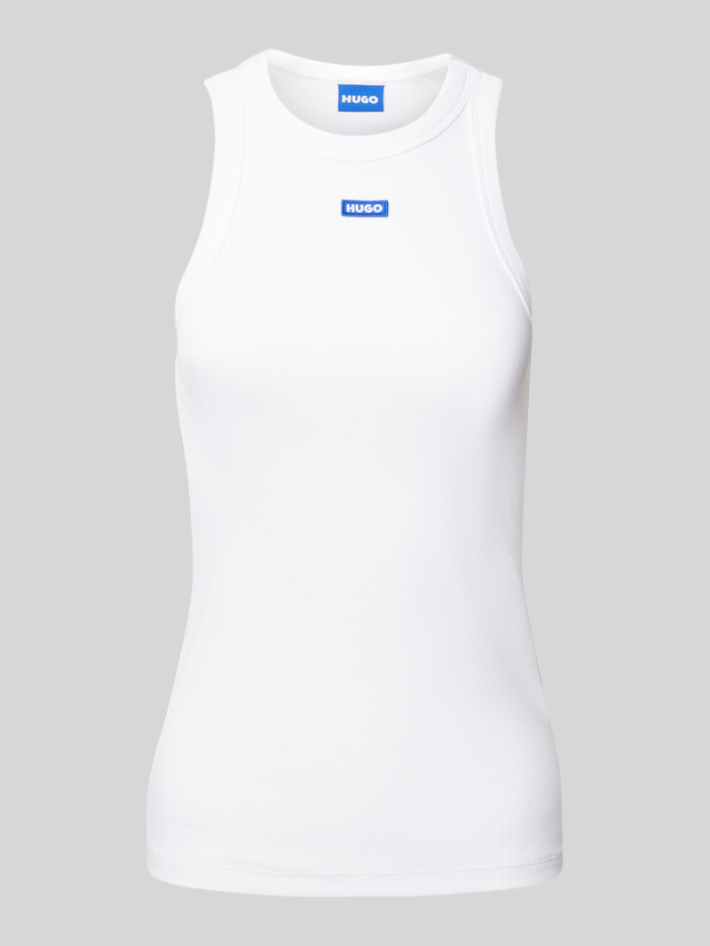 Hugo Blue Tanktop met labeldetail