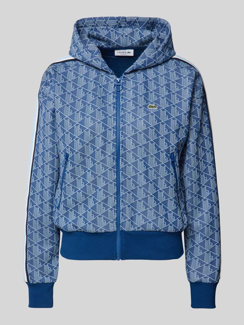 Lacoste Sport Sweatjack met capuchon model 'Jacquard'