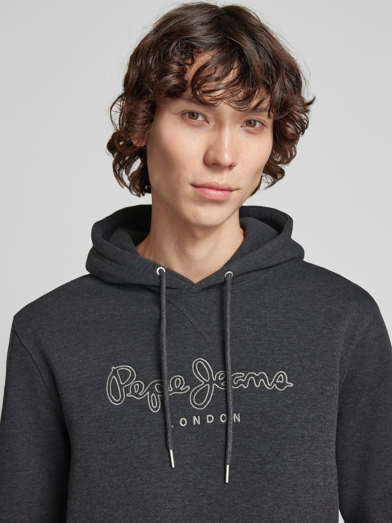 Pepe Jeans Hoodie met labelstitching model 'New Nouvel'