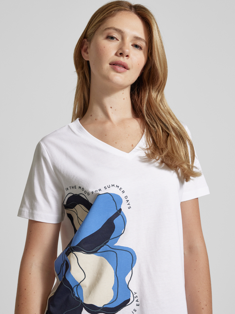 comma Casual Identity T-shirt met motiefprint