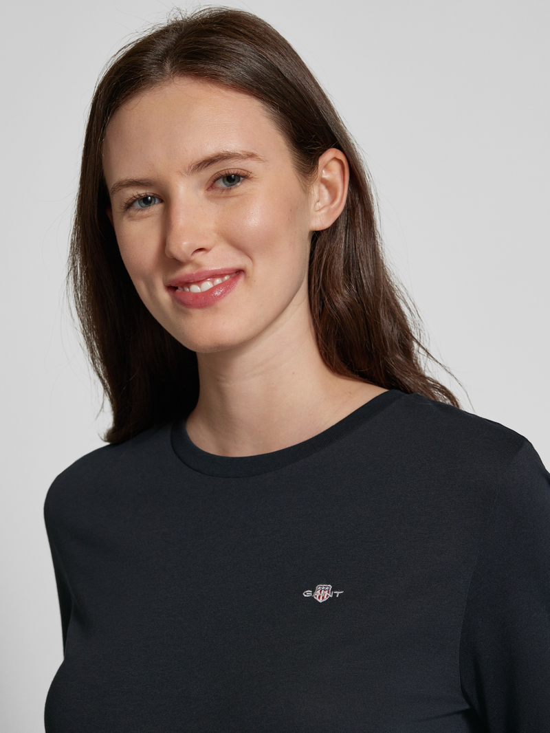 Gant Shirt met lange mouwen en labelstitching