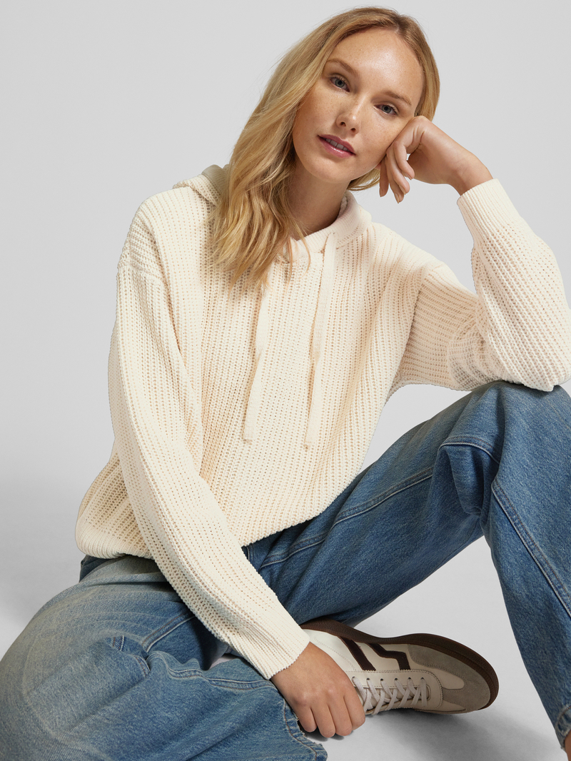 Vero Moda Geribde pullover met capuchon model 'NEAT'