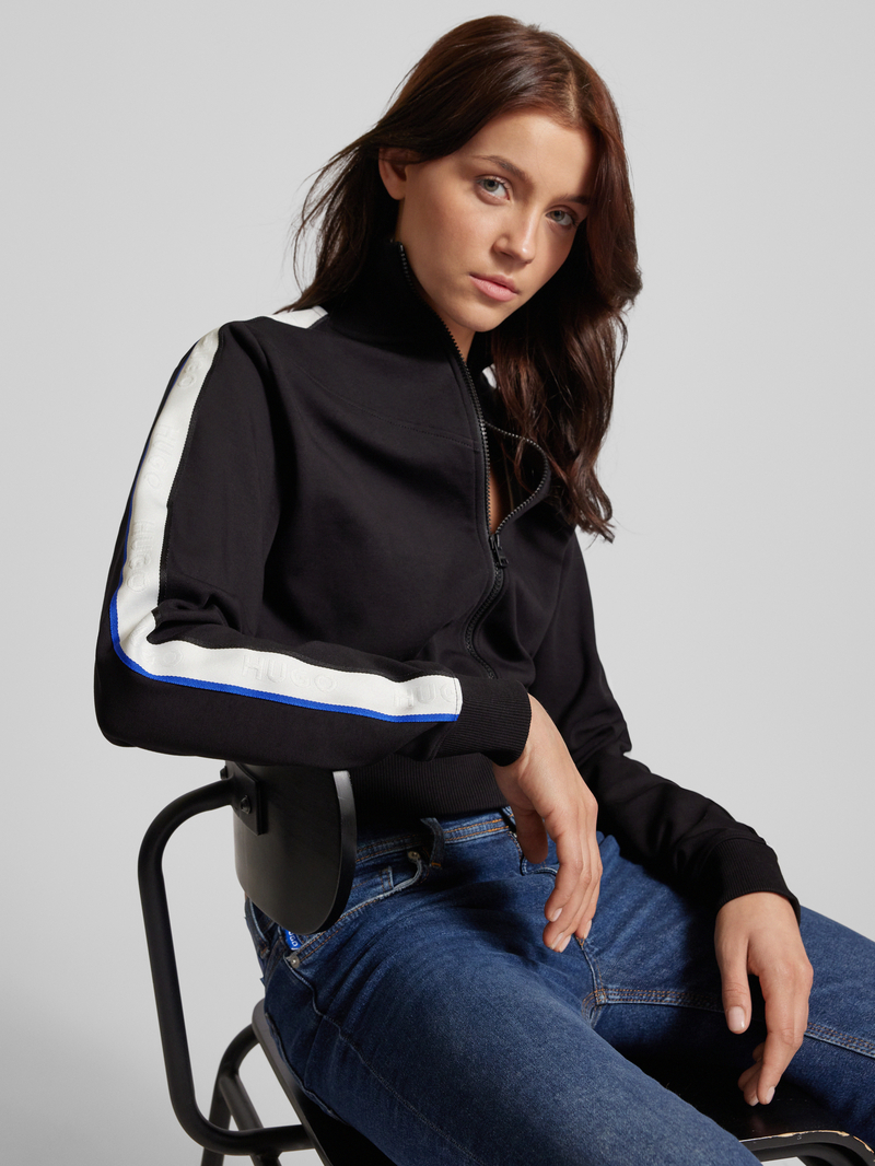 Hugo Blue Sweatjack met opstaande kraag model 'Doma'