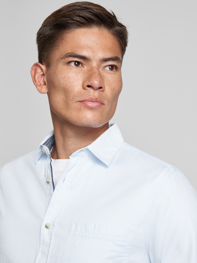Tom Tailor Regular fit overhemd met structuurmotief van puur katoen