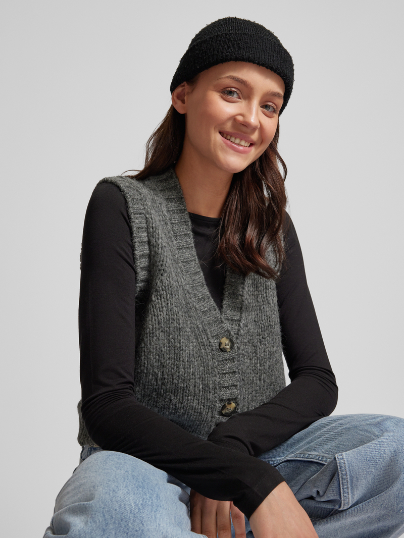 Marc O'Polo DENIM Gebreid jack met V-hals en knoopsluiting