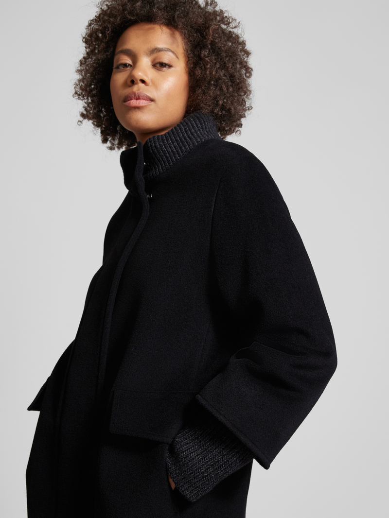 ICONS Cinzia Rocca Wollen jas in dubbele-laagjeslook