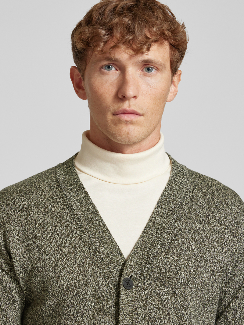 s.Oliver RED LABEL Relaxed fit cardigan van puur katoen met gemêleerde V-hals