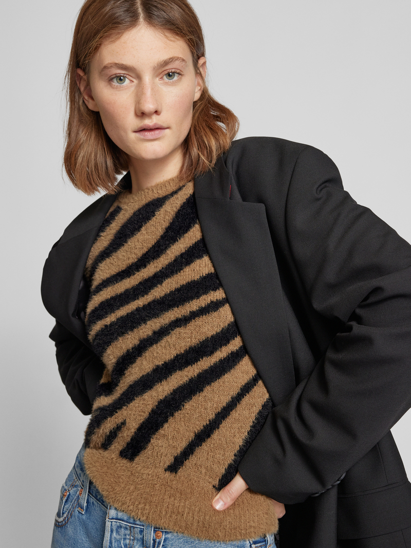 Only Regular fit gebreide pullover met plooien bij de mouwaanzet model 'PIUMO'