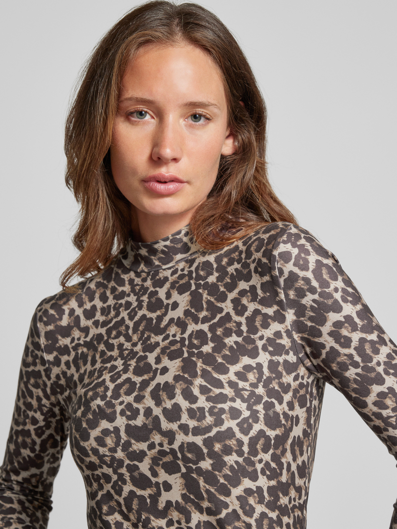 Vila Shirt met lange mouwen en opstaande kraag model 'LEOA'