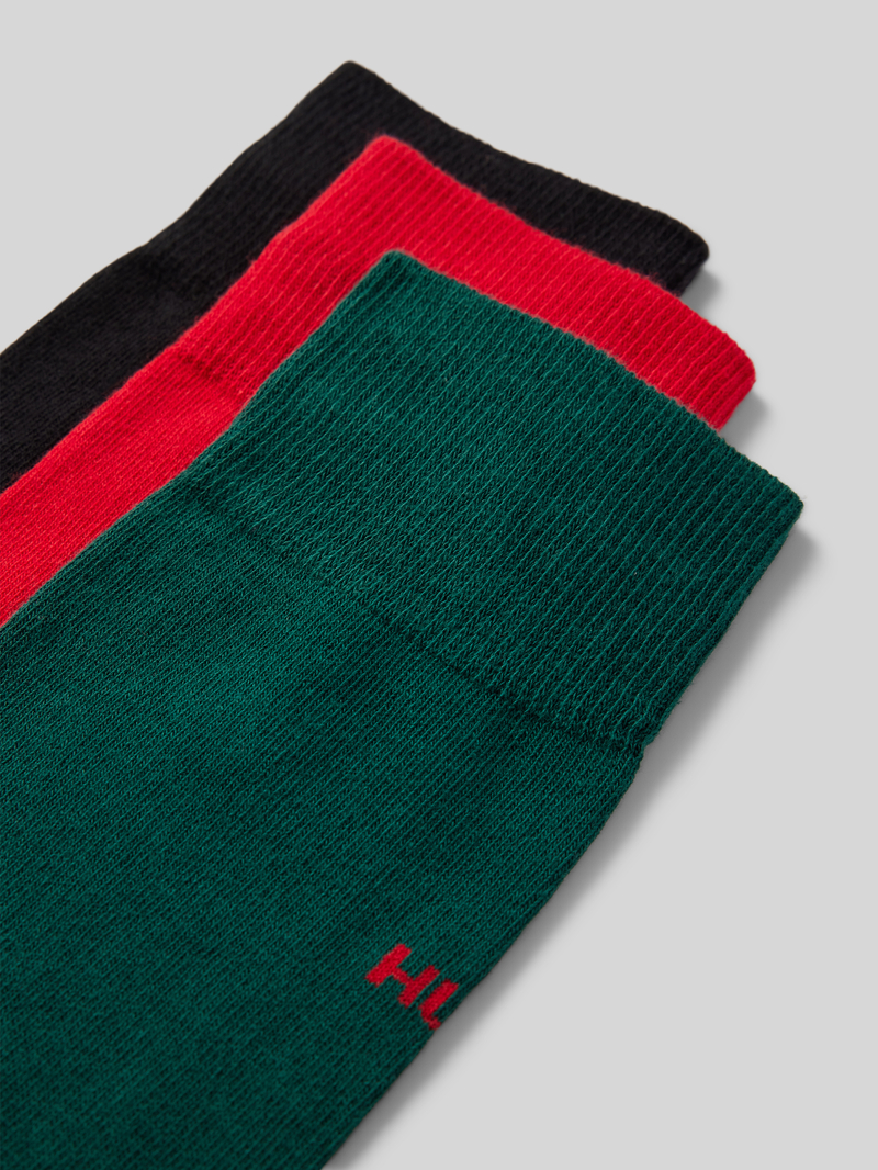 HUGO Sokken met labelstitching in een set van 3 paar