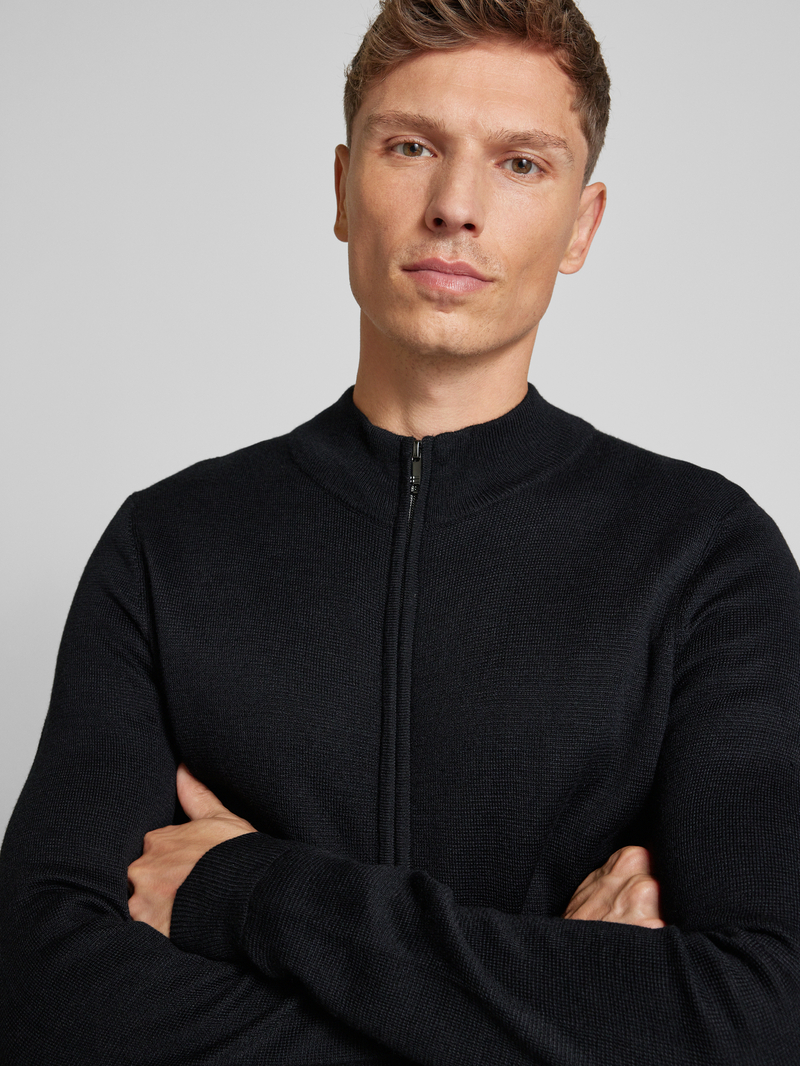 Christian Berg Men Gebreid jack met tweewegritssluiting
