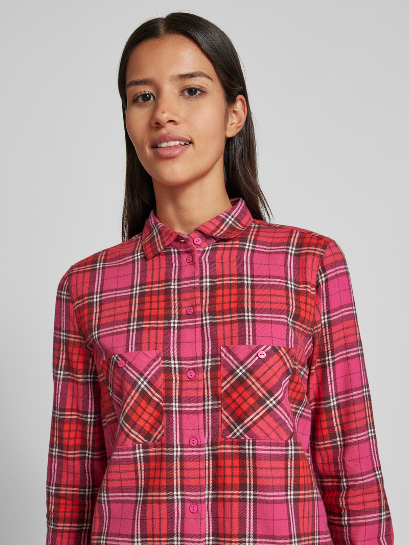 Christian Berg Woman Regular fit flanellen blouse met borstzakken