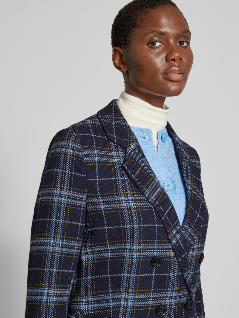 s.Oliver RED LABEL Regular fit twill blazer met ruitmotief