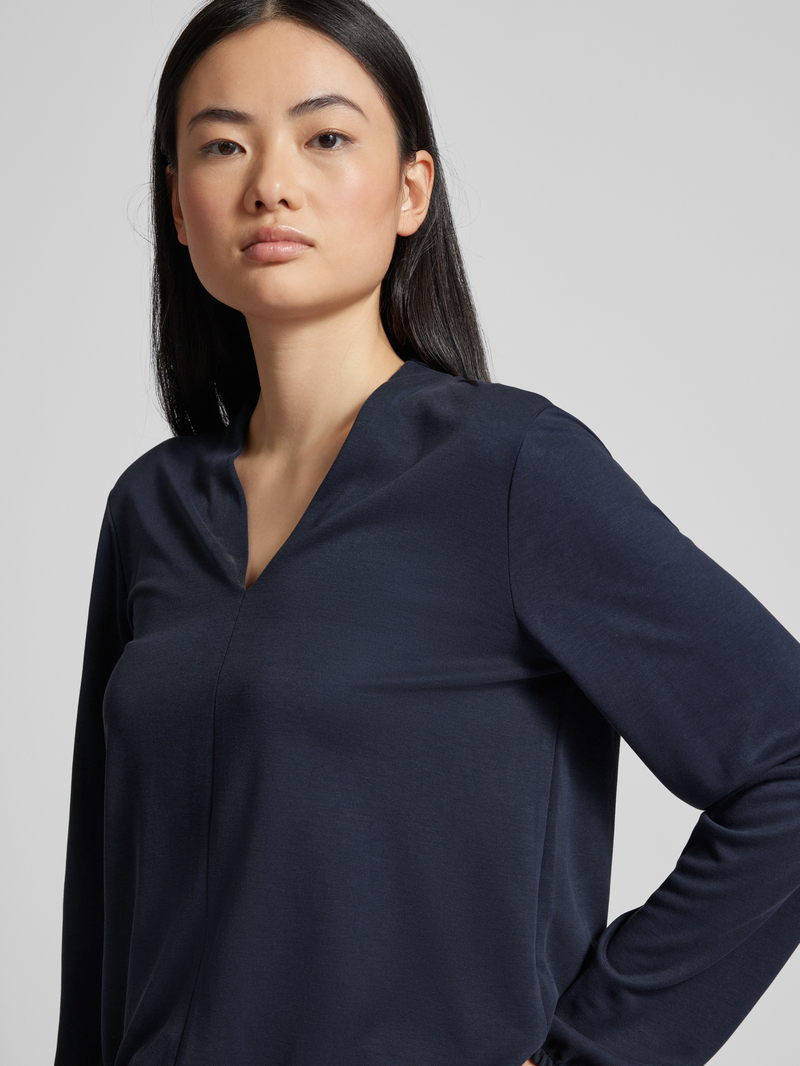 Tom Tailor Loose fit shirt met lange mouwen V-hals en elastische boorden