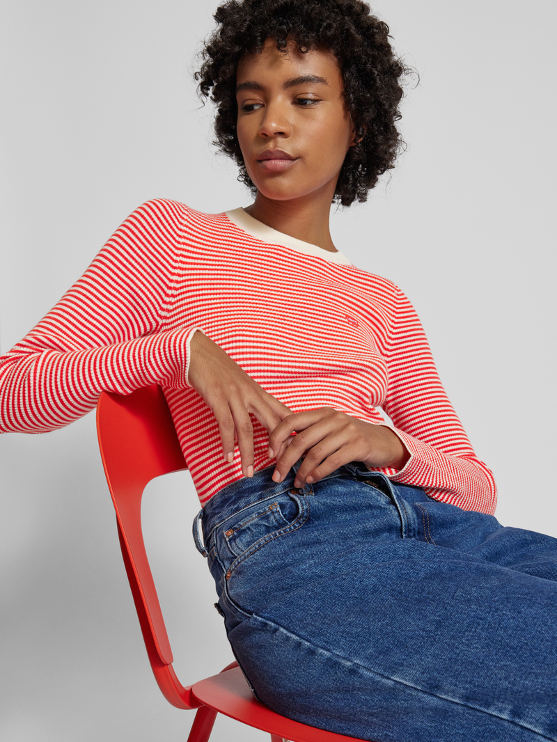 Levi's Gebreide pullover met geribde ronde hals