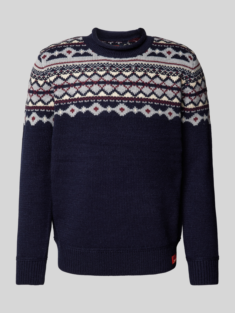 Superdry Gebreide pullover met labelpatch