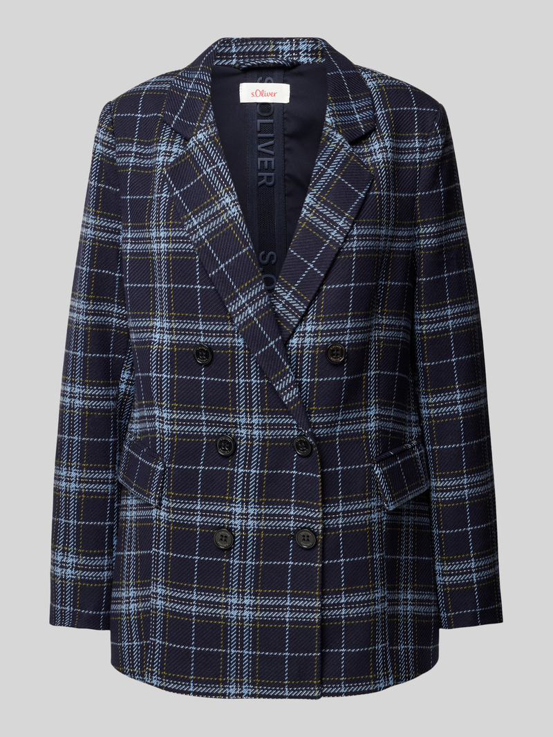 s.Oliver RED LABEL Regular fit twill blazer met ruitmotief