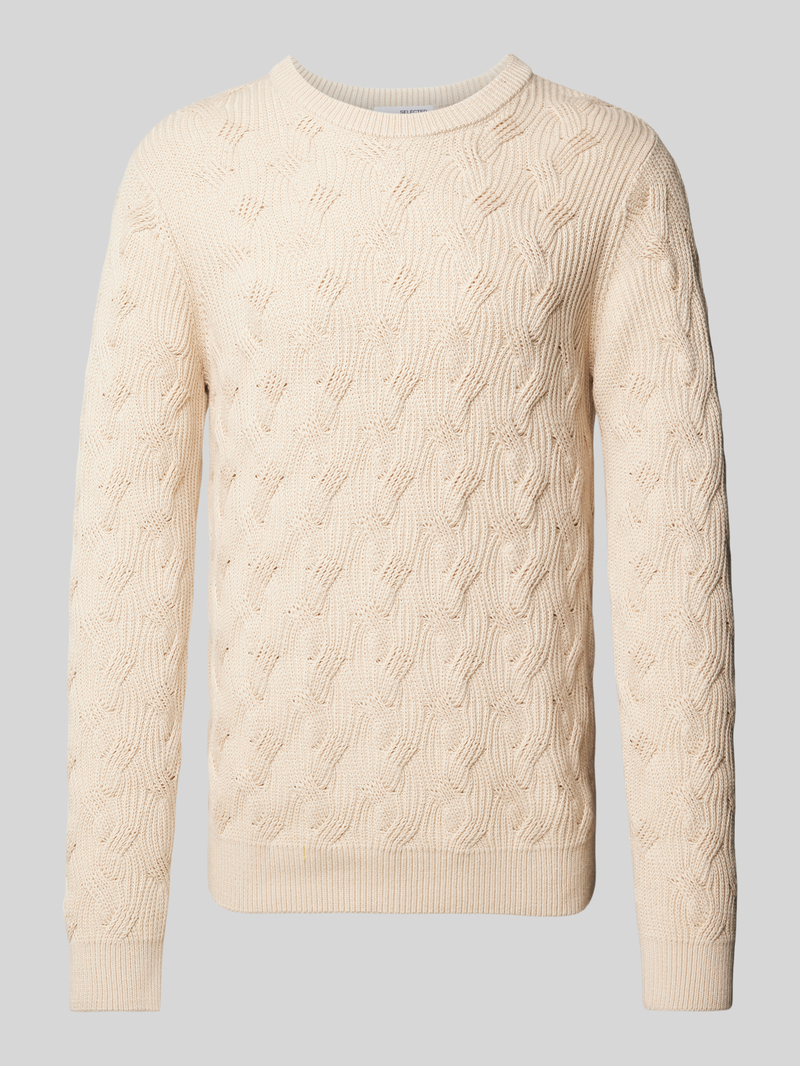 Selected Homme Gebreide pullover met structuurmotief, model 'CALLIS'