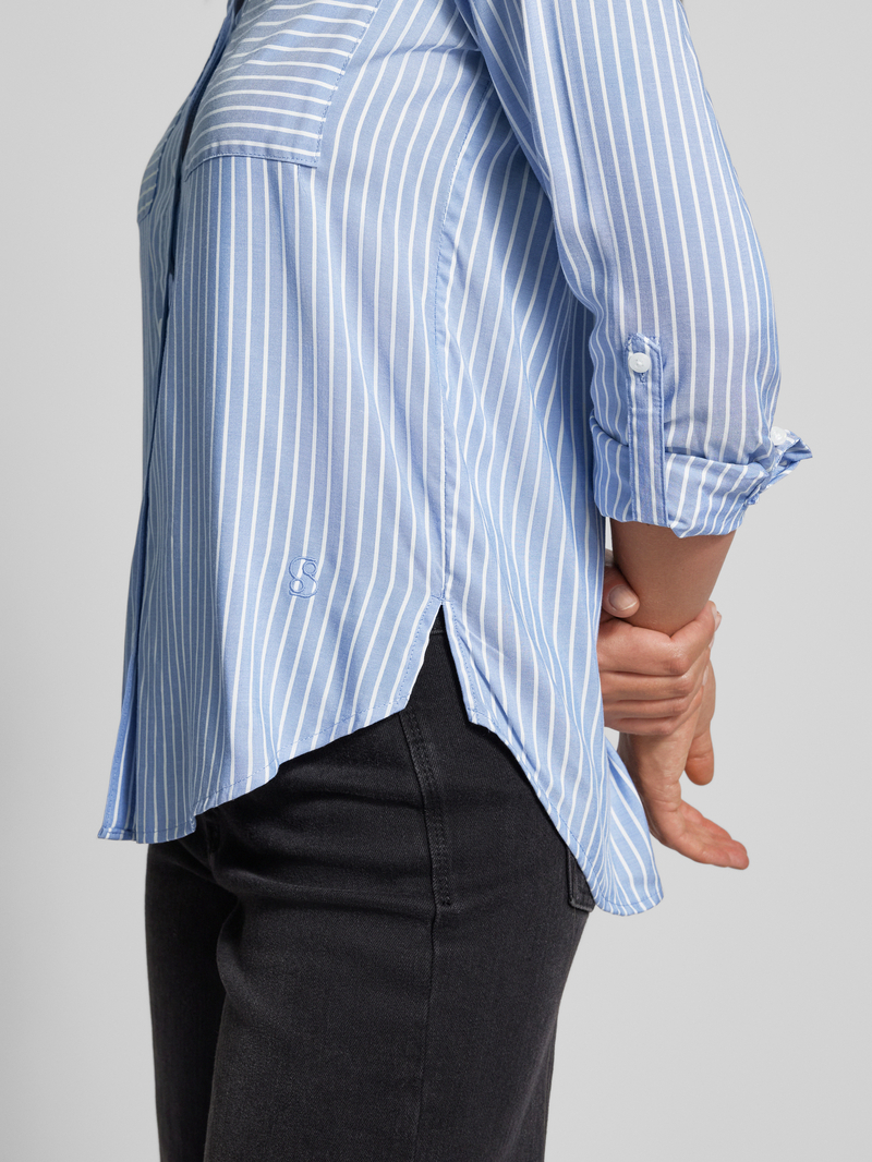 s.Oliver RED LABEL Regular fit blouse met lange mouwen en opgestikte borstzakken
