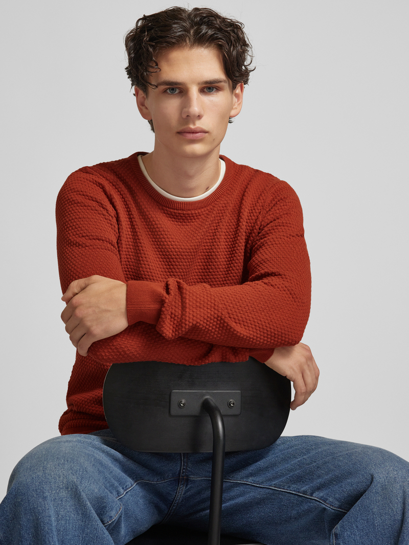 Blend Gebreide pullover met structuurmotief