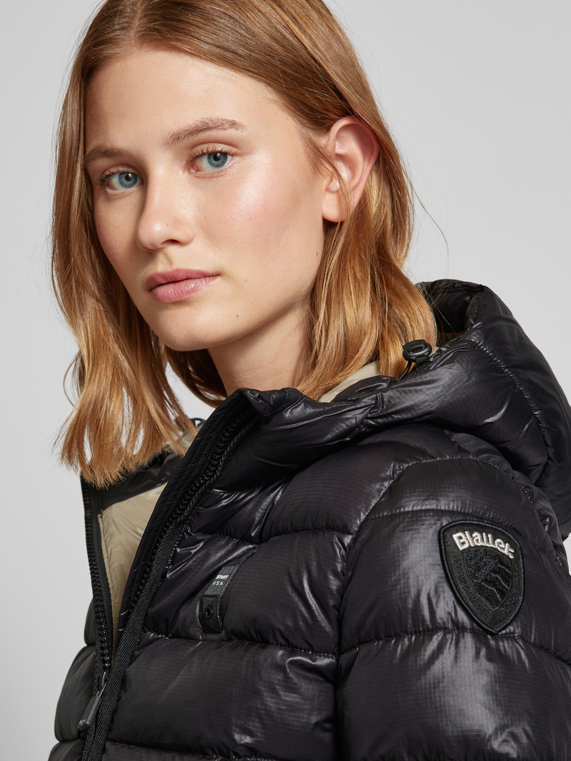 Blauer Usa Gewatteerd jack met labelbadge