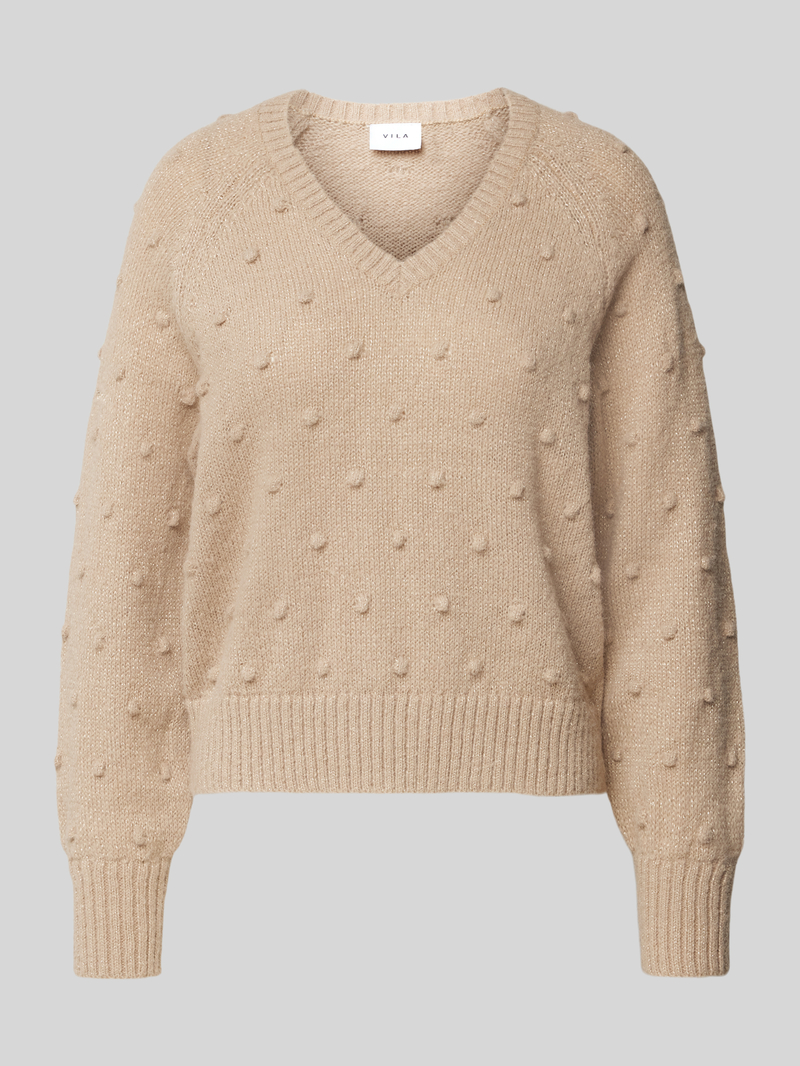 Vila Gebreide pullover met extra brede schouders, model 'TULI'