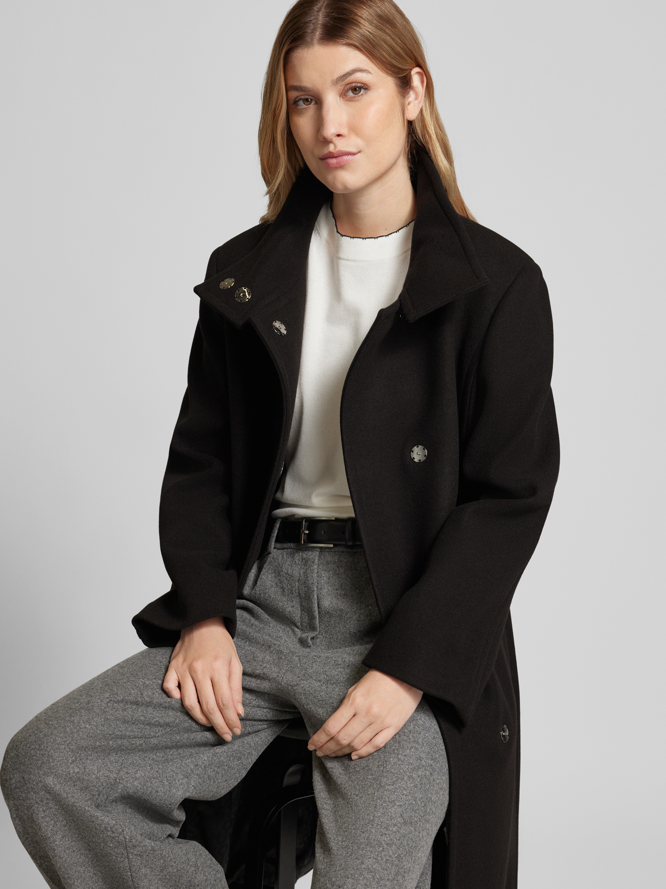HUGO Lange jas met opstaande kraag model 'Morinne'