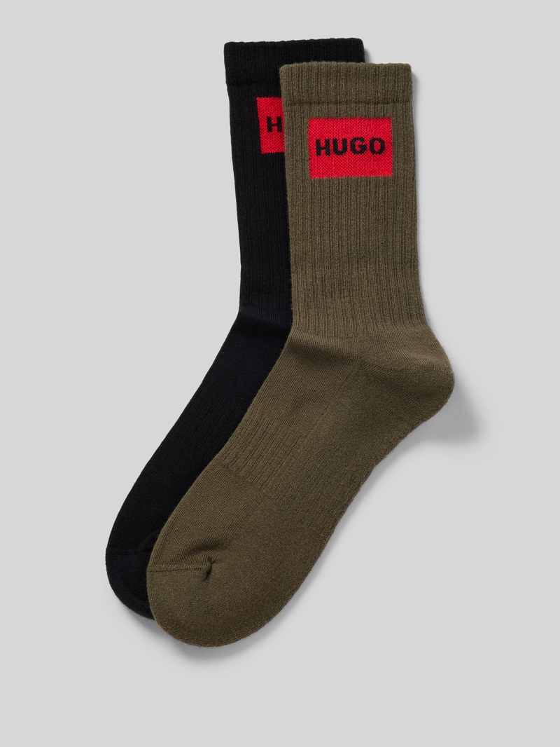 HUGO Sokken met labelstitching in een set van 2 paar