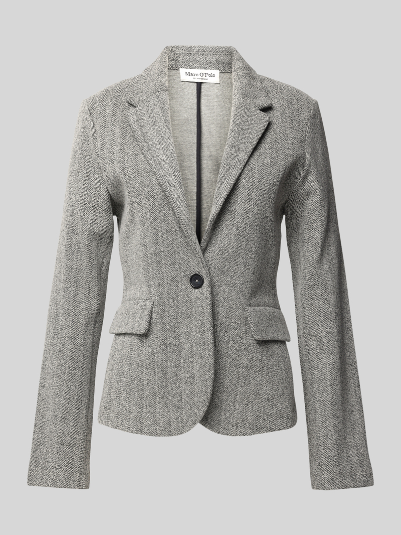 Marc O'Polo Regular fit jersey blazer met visgraatmotief