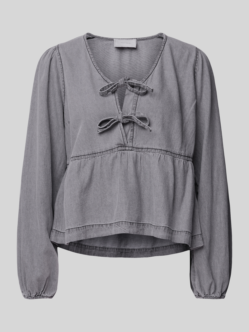 NEO NOIR Regular fit jeansblouse met pofmouwen model 'Esmée'