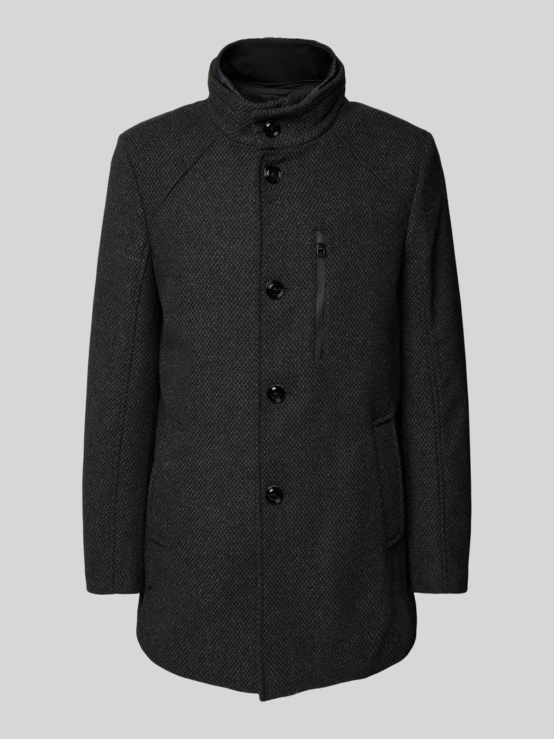s.Oliver BLACK LABEL Regular fit lange wollen jas met uitneembare inzet