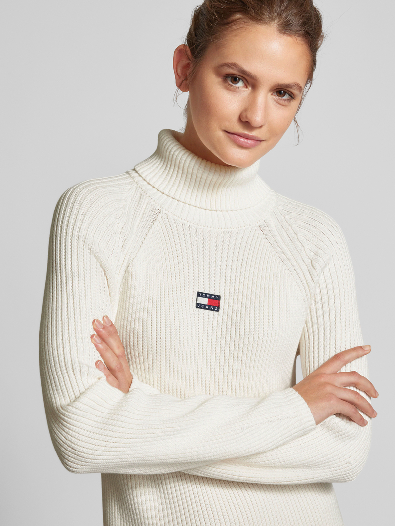 Tommy Jeans Gebreide jurk met col en labelpatch