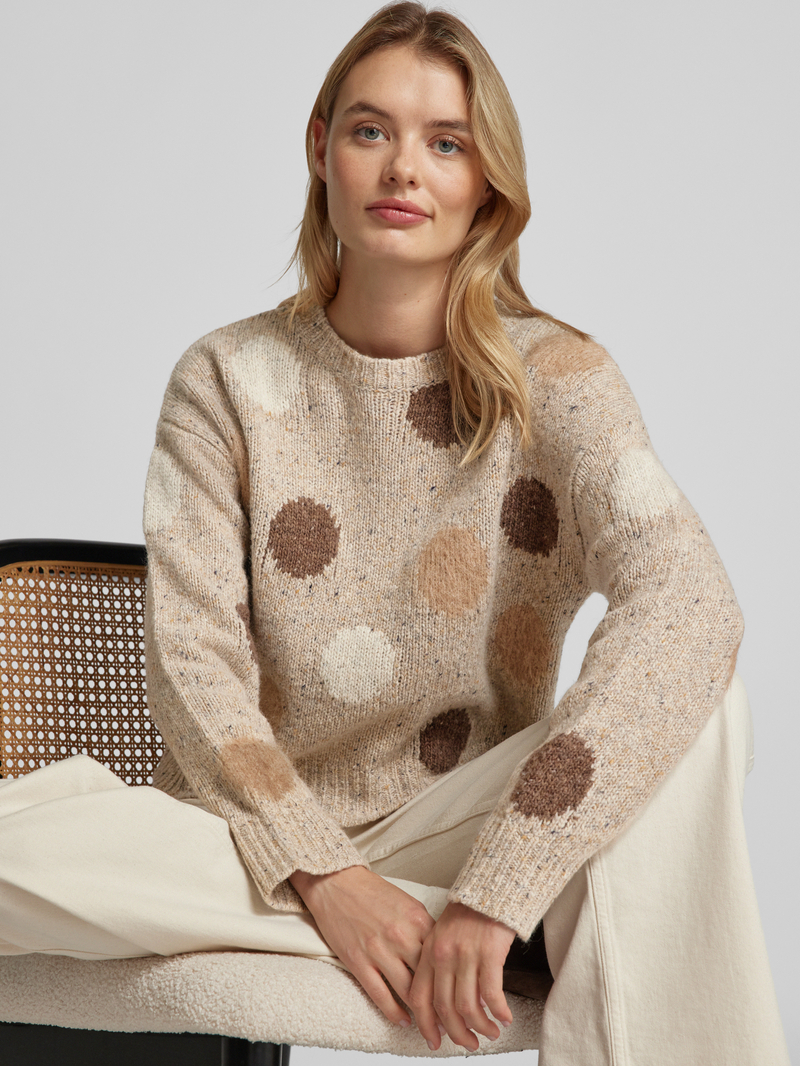 Oui Gebreide pullover met extra brede schouders