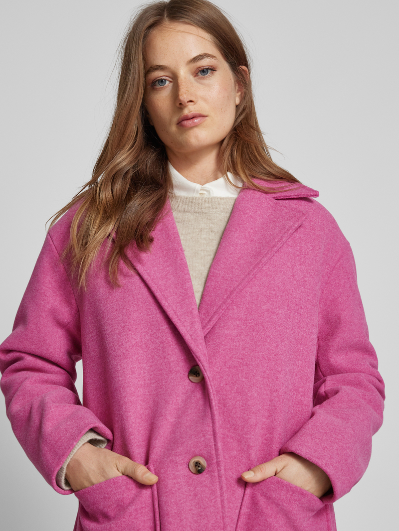 Pieces Oversized fit lange jas met reverskraag model 'JILI'