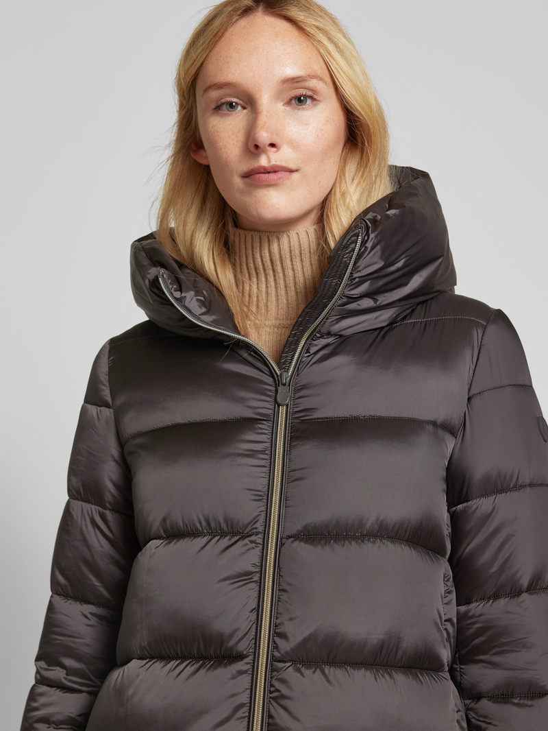 SAVE THE DUCK Gewatteerde lange jas met capuchon model 'LYSA'