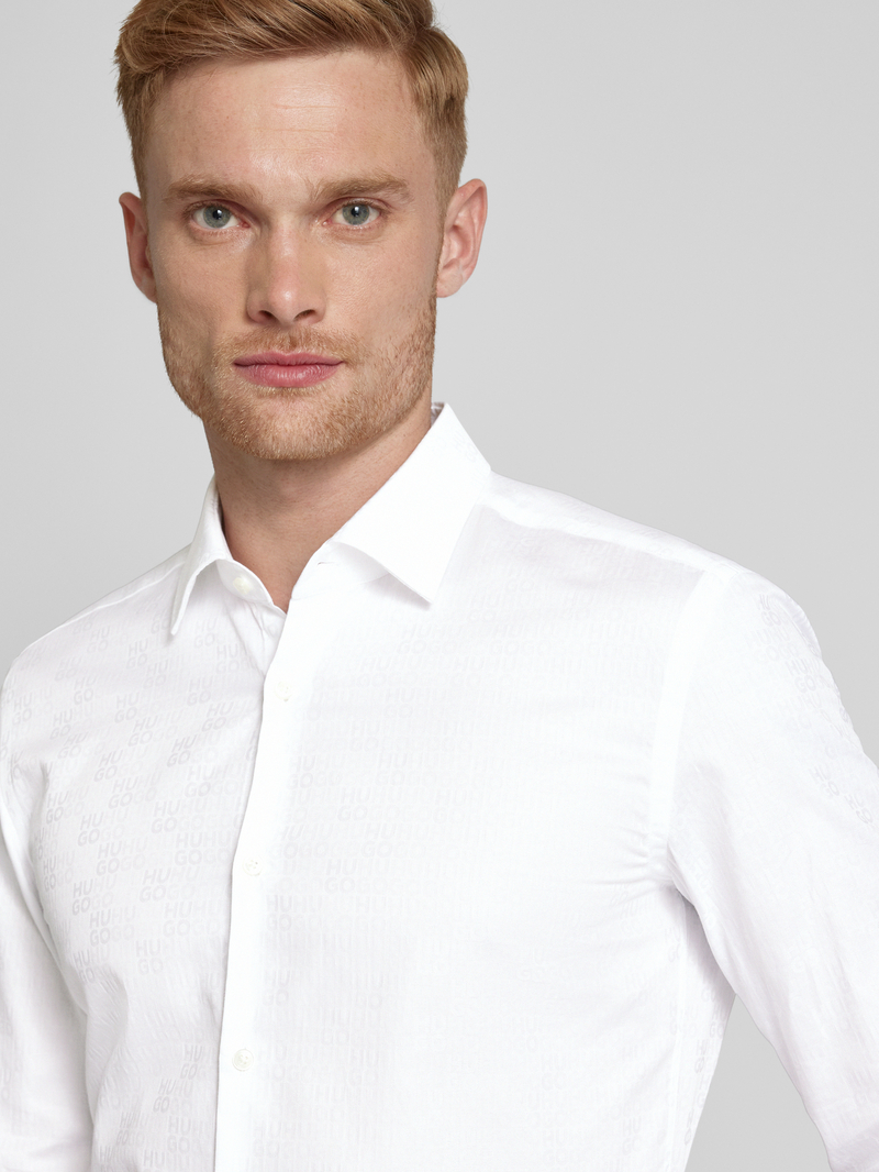 HUGO Slim fit zakelijk overhemd met kentkraag model 'Kenno'
