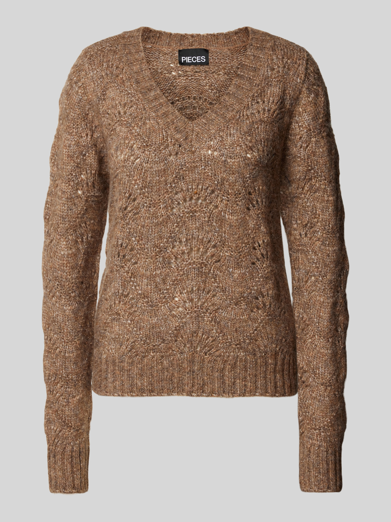 Pieces Regular fit gebreide pullover met herfstmotief model 'BIBBI'