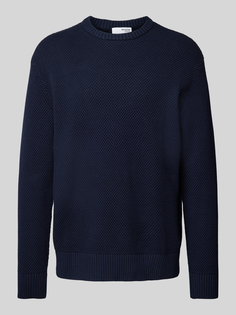 Selected Homme Gebreide pullover met ribboorden model 'HENNY'