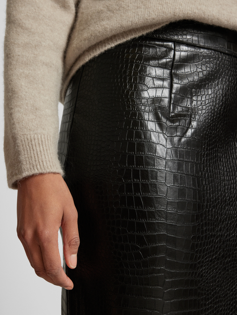 Stefanel Knielange rok met slangenmotief