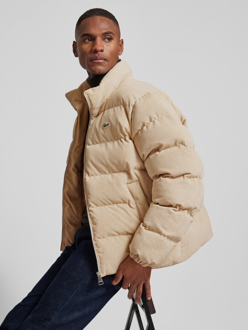 Lacoste Gewatteerd jack in ribcordlook